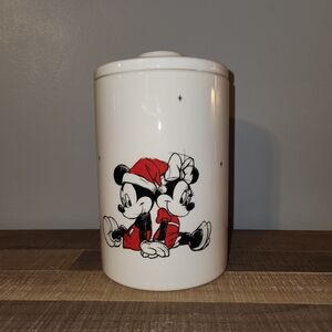 Disney Holiday Mickey and Minnie Ceramic Jar